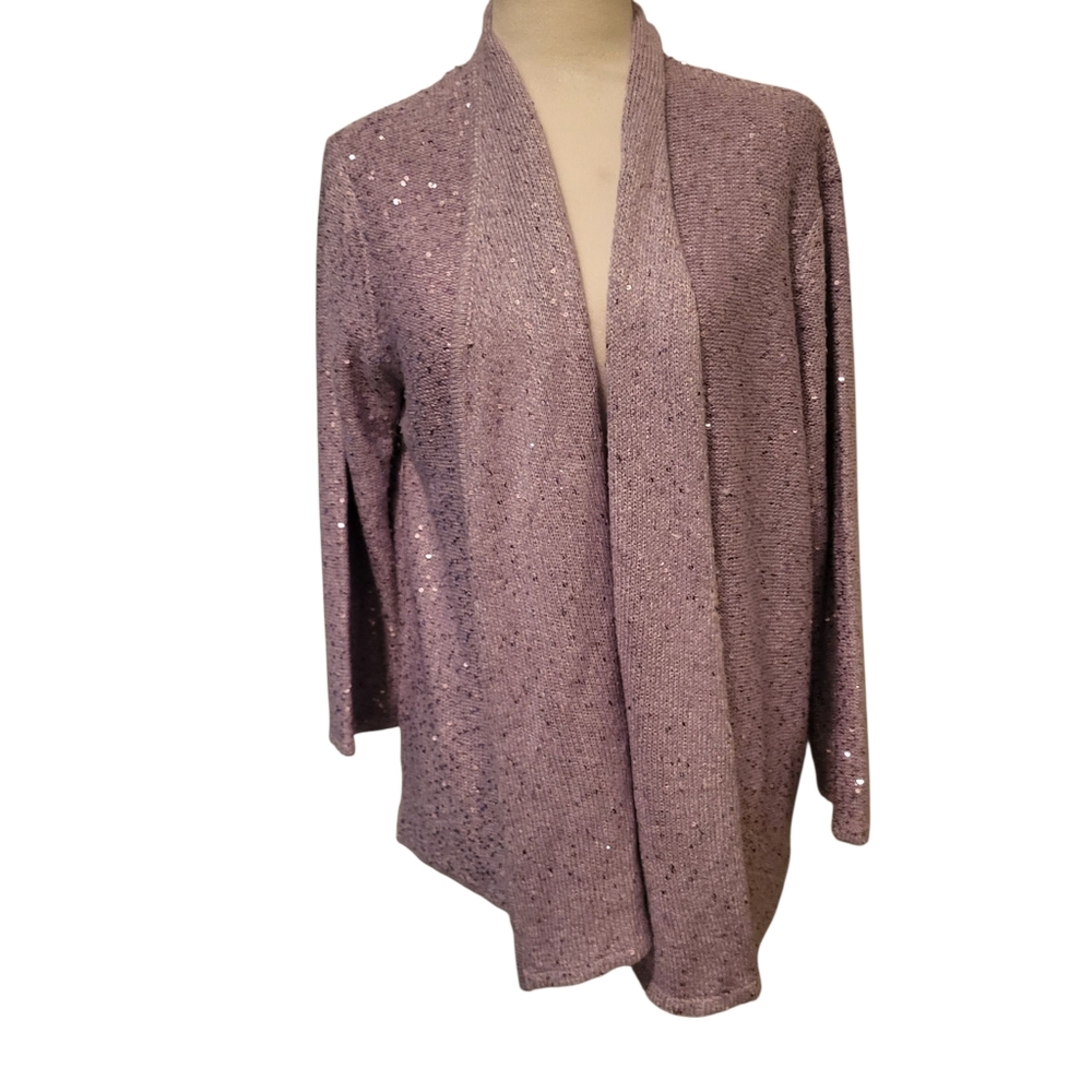 Alfred Dunner Cardigan Purple sz XL